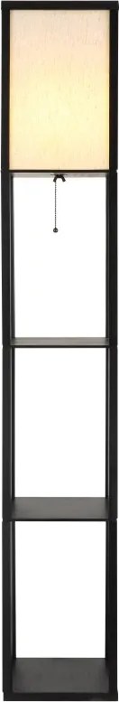 Lampa de podea tip raft din lemn negru TABITHA