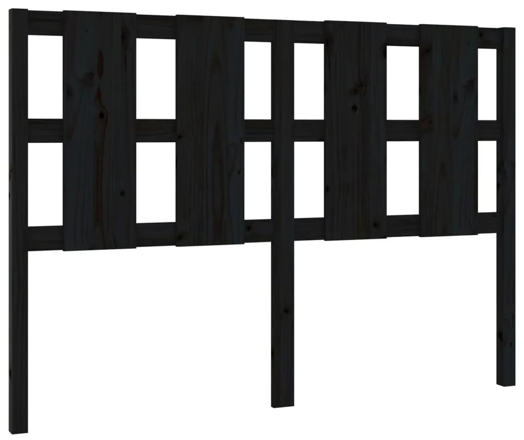 817984 vidaXL Tăblie de pat, negru, 125,5x4x100 cm, lemn masiv de pin