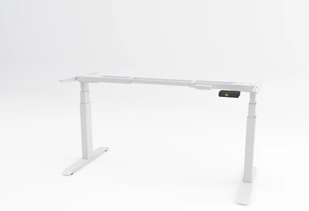 Birou reglabil pe inaltime TerrA7 WHITE - 2 motoare, profil dreptunghiular, culoare cadru Alb (Dimensiune blat: 120x60cm, Culoare blat: Alb 25mm)