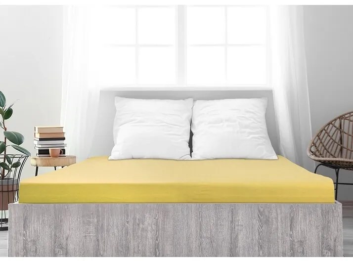 Cearșaf de pat jersey 4Home Ideal galben , 180 x 200 cm, 180 x 200 cm