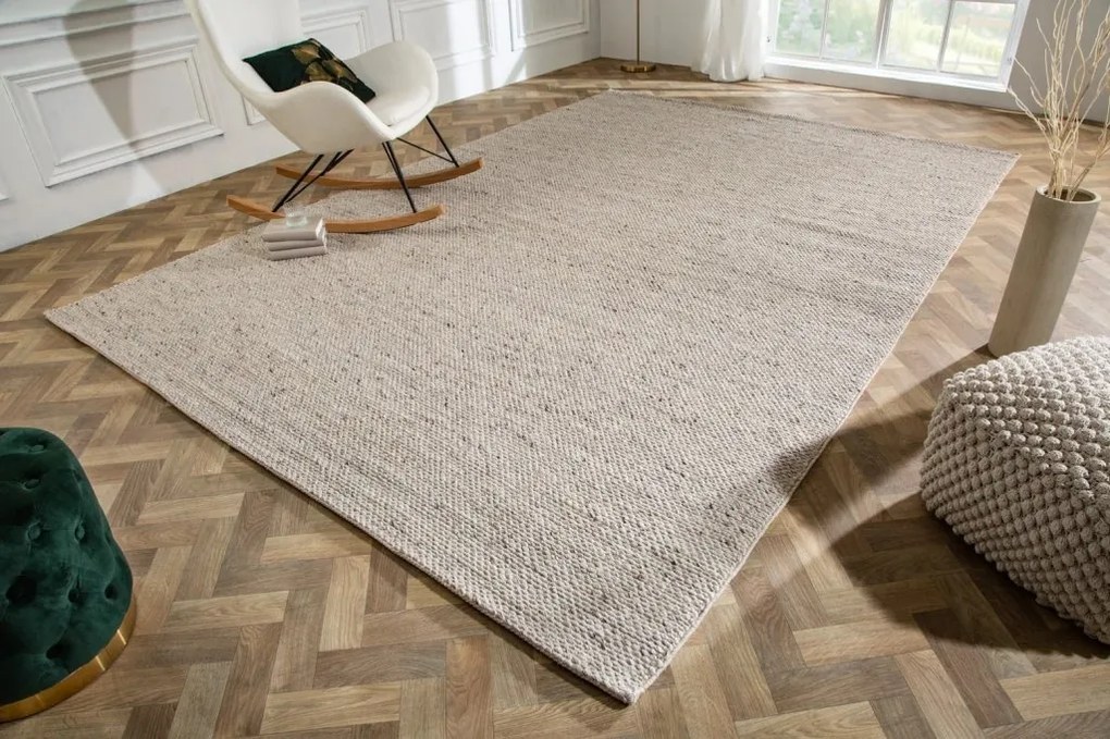 Covor WOOL XXL 350x240cm gri argintiu din lana
