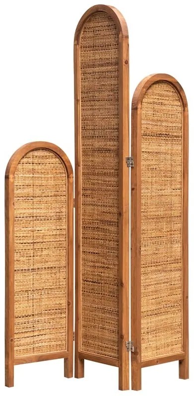 Paravan decorativ, din rattan si lemn de pin, Namaste