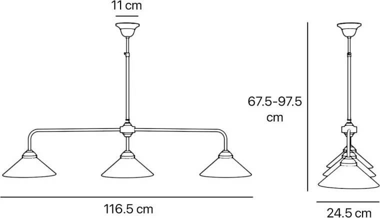 Lustra din alama cu inaltime reglabila Sofia 3L