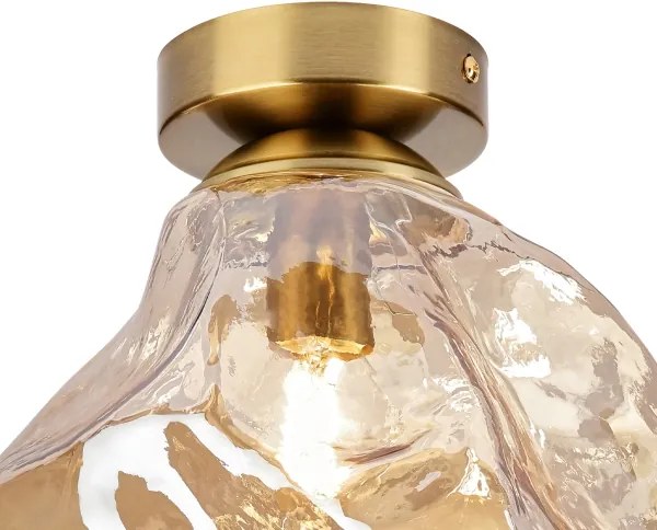 Plafonieră CRISTAL 1xE14/15W/230V alamă/bej fumuriu