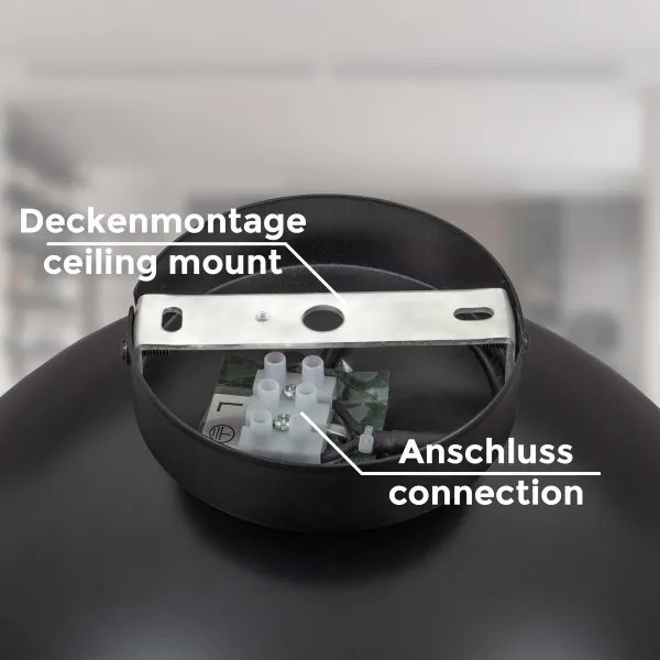 Plafonieră B.K. Licht 1322 1xE27/60W/230V negru/auriu