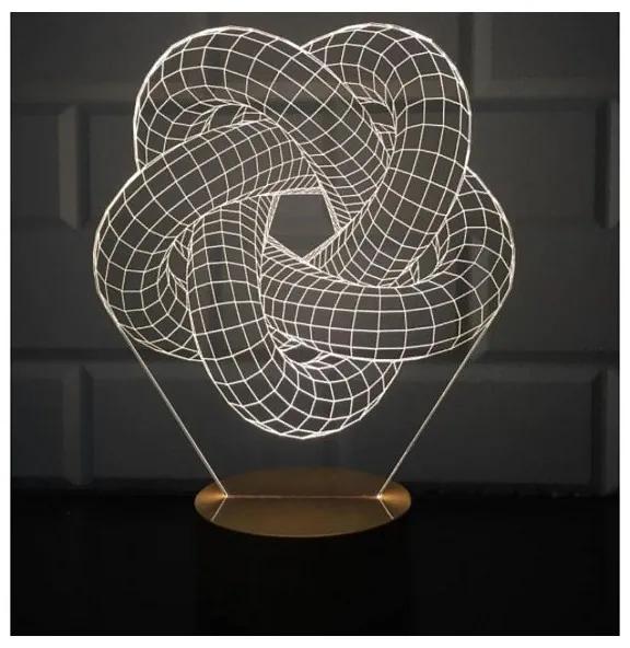 Lampa 3D LED - Spirala Torus -alba