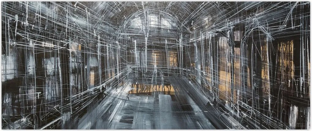 Tablou cu u interiorul clădirii vechi (120x50 cm)