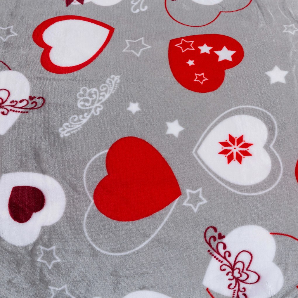 Lenjerie cocolino CHRISTMAS HEART gri Dimensiune lenjerie de pat: 70 x 90 cm | 140 x 220 cm