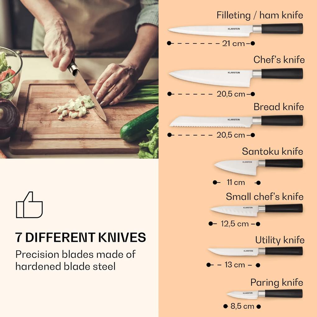 Kitano, 8 delar Knivset med knivblock, precisionsblad