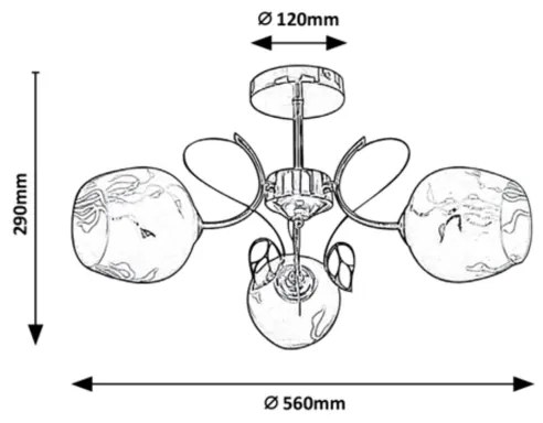 Lustră pe tijă 3xE27/40W/230V Rabalux