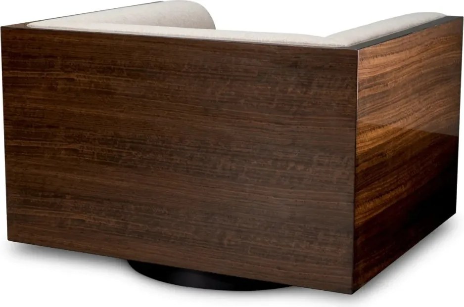 Fotoliu pivotant design LUX, Furnir de eucalipt lucios, Sebastian