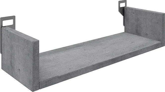 Etajera de perete Dervana din PAL melaminat, gri ciment, 45x15x10 cm