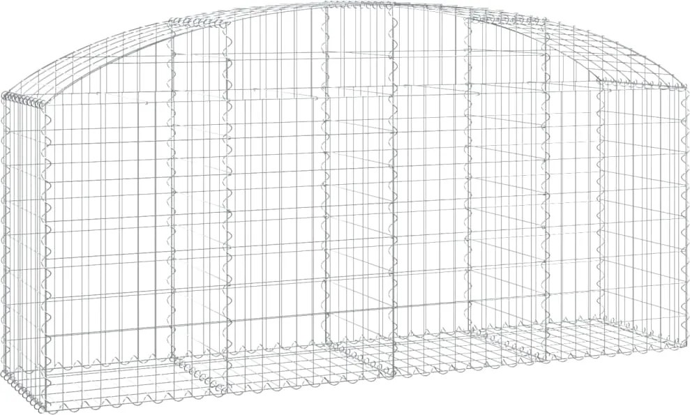 vidaXL Coș gabion arcuit 200x50x80/100 cm fier galvanizat