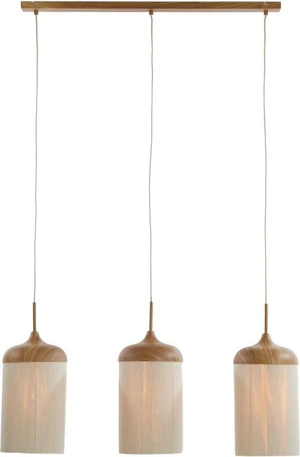 Lustră în culoare naturală cu abajur textil Dania – Light & Living