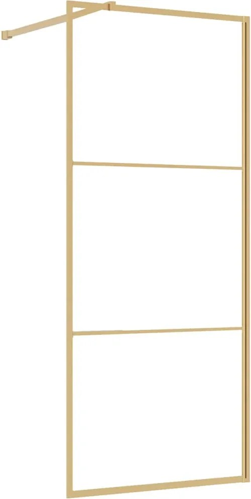 vidaXL Paravan de duș walk-in auriu, 90x195 cm sticlă ESG transparentă