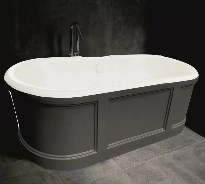 Cada freestanding Inter Ceramic acril alb-gri 170x75 cm