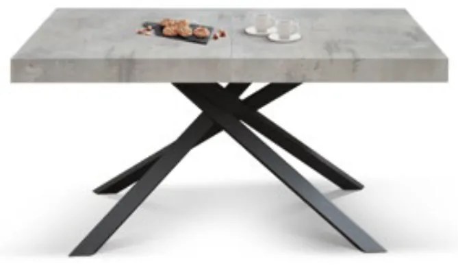 Masă Tifany extensibilă BLAT GRI CIMENT - 140 cm / 90 / h 77 - NEGRU