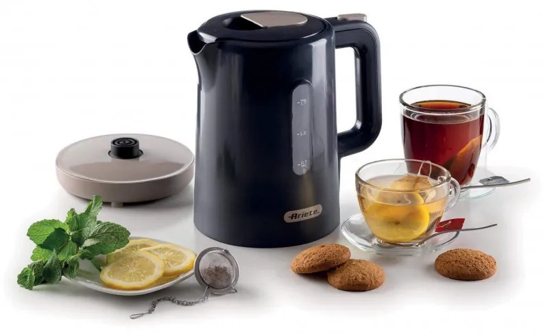 Cana electrica Ariete BREAKFAST 2846/00, 2200W, 1.7 L, Oprire automata, Filtru detasabil, Gri inchis