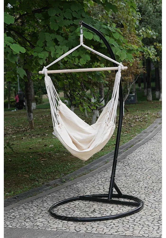Scaun balansoar suspendabil, alb bej, LINDO NEW