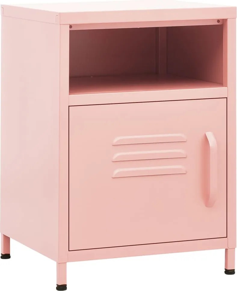 vidaXL Noptieră, roz, 35x35x51 cm, oțel