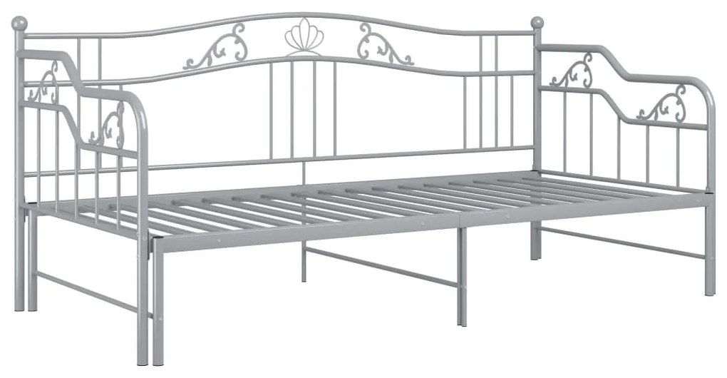 Cadru pat canapea extensibila, gri, 90x200 cm, metal Gri