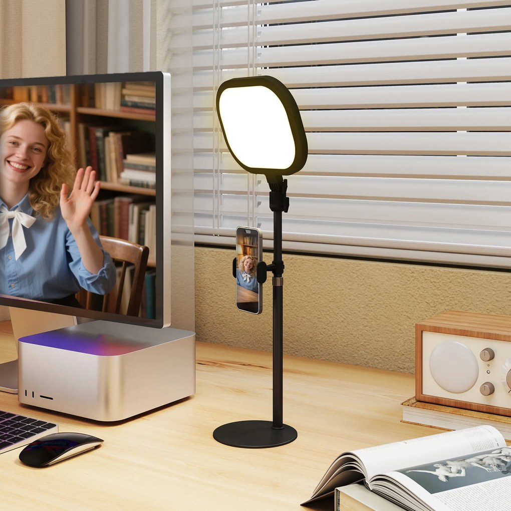 HOMCOM Lampă LED reglabilă: 5 culori, 10 niveluri, memorie – birou/dormitor. | Aosom Romania