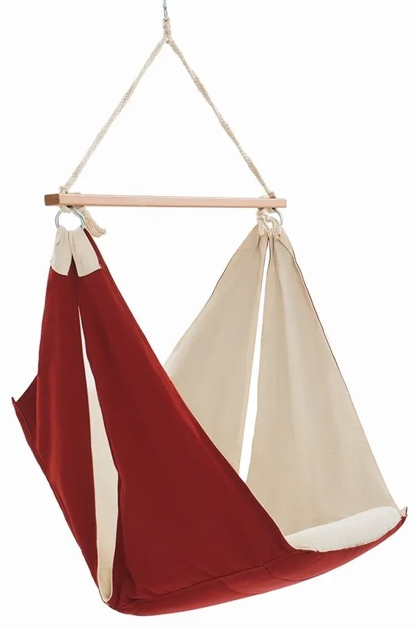balansoar suspendat Butterfly, visiniu/crem