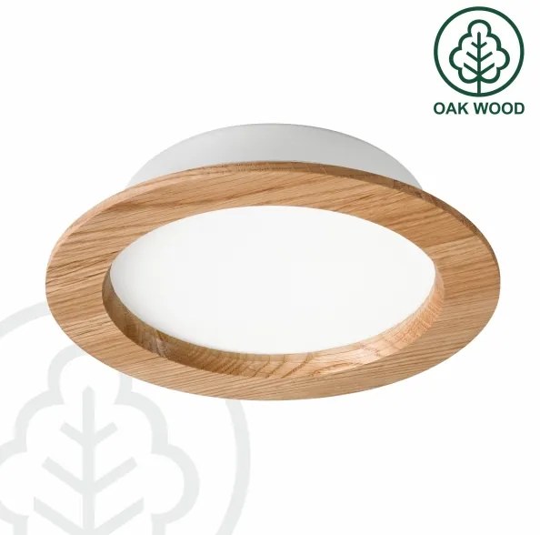 Corp de iluminat LED încastrat WOODY SPOT LED/16,5W/230V 4000K stejar ø 18,5 cm