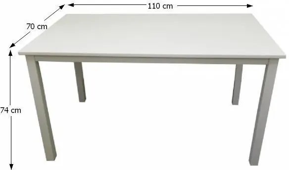 Masă dining, alb, 110 cm, ASTRO