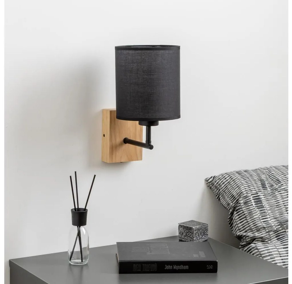 Lampă de perete Brilagi NUBILA WOOD 1xE27/25W/230V stejar/negru