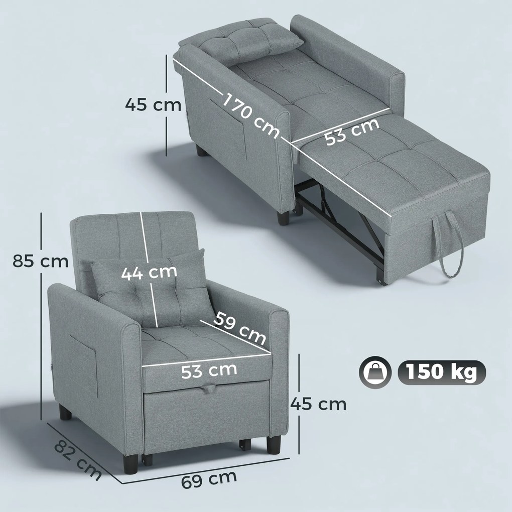 HOMCOM fotoliu transformabil | Aosom Romania