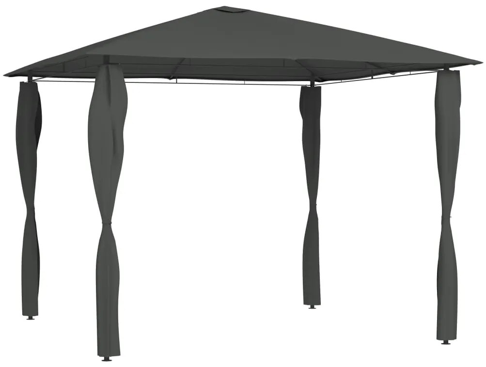 vidaXL Pavilion cu huse pentru stâlpi, antracit, 3x3x2,6 m, 160 g/m²