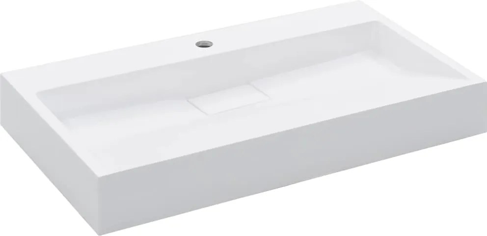 vidaXL Chiuvetă, alb, 80x46x11cm, conglomerat turnat mineral/marmură