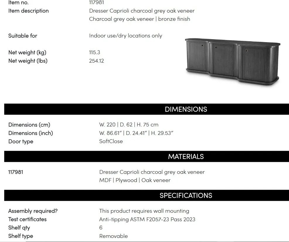 Comoda eleganta design LUX Caprioli