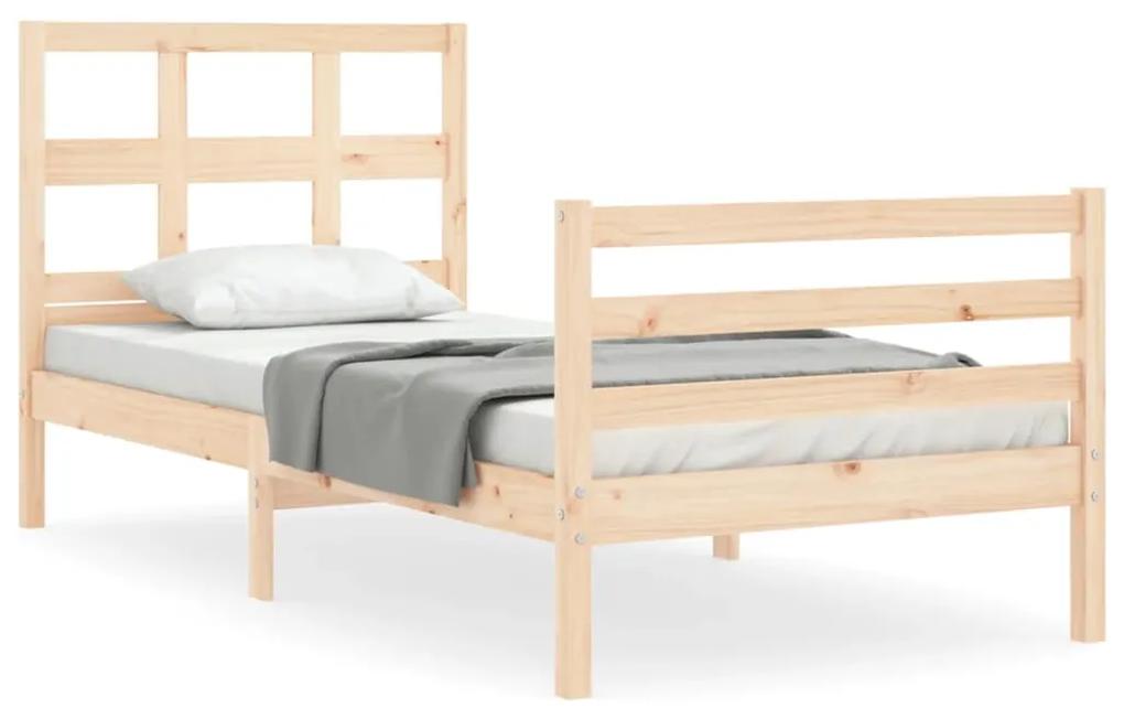 3194816 vidaXL Cadru de pat cu tăblie, 90x200 cm, lemn masiv