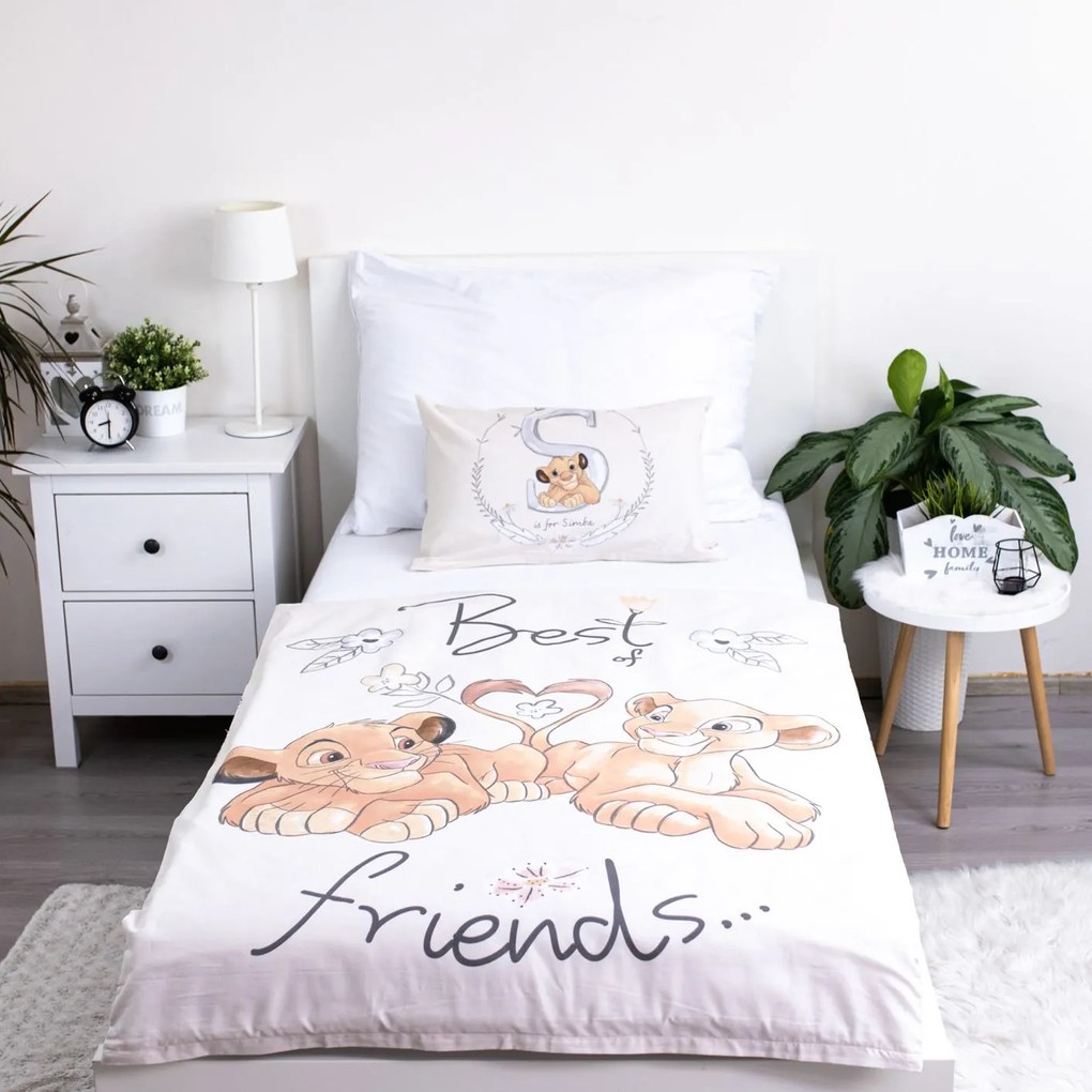 Lenjerie de pat din bumbac pentru patut LION KING BF crem Dimensiune lenjerie de pat: 40 x 60 cm | 100 x 135 cm