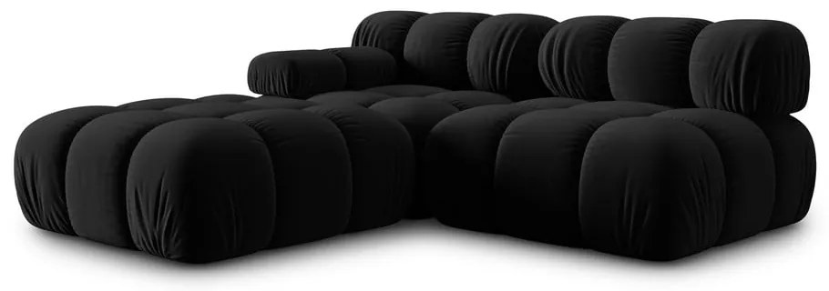 Canapea neagră cu tapițerie din catifea 282 cm Bellis – Micadoni Home