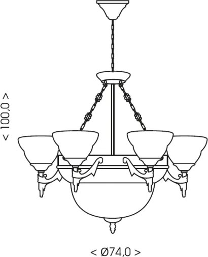 Brilagi - Candelabru suspendat cu lanț DAHLIA 9xE27/40W/230V Ø 74 cm alamă