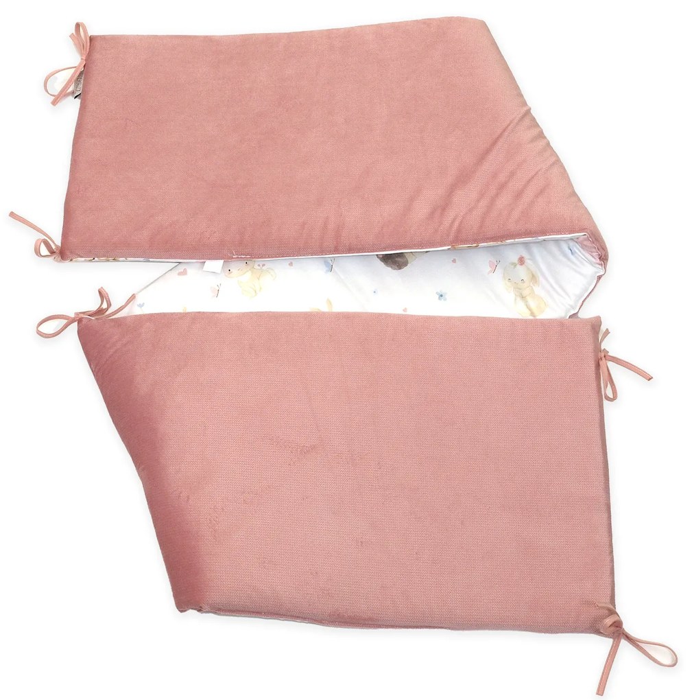 Aparatoare laterala patut, 2 fete, Sweet velvet rose, 180 x 35 cm