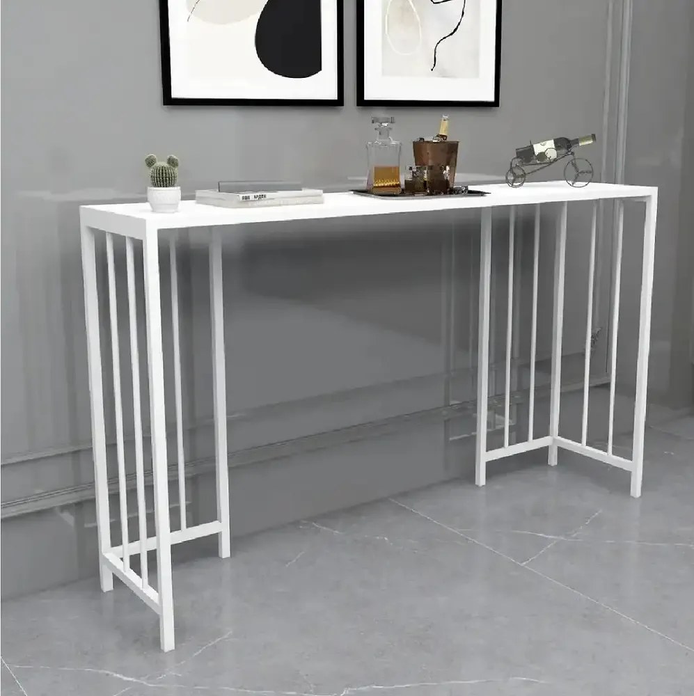 Masa Bucătărie Tip Bar, Alba, 150x90x35 cm