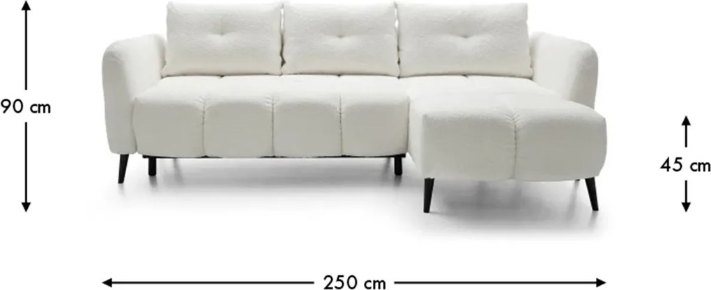 Colțar lemn masiv Apollo extensibil, 250 × 150 × 90 cm - Stânga