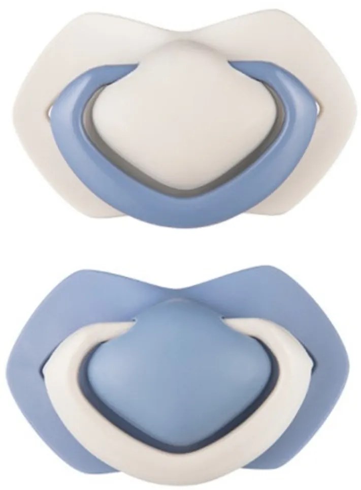 Canpol Babies Set 2 buc simetric suzete din silicon, 18m+, PUR CULOARE albastru