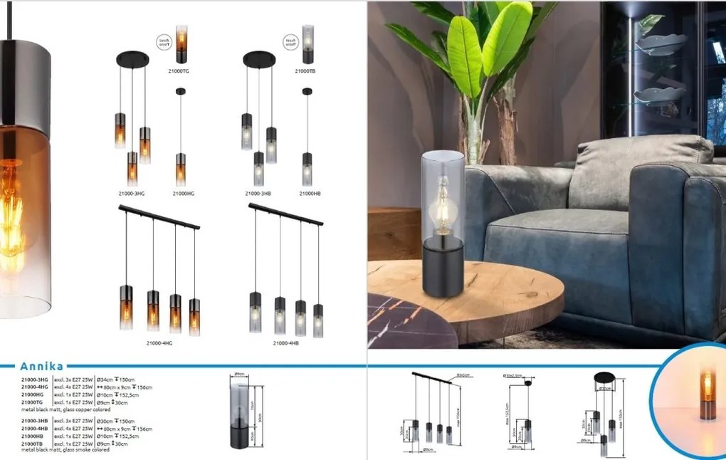 Veioza/Lampa de masa design modern ANNIKA