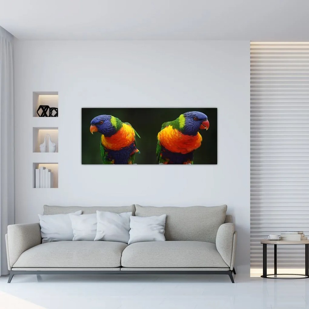 Tablou cu papagali (120x50 cm)