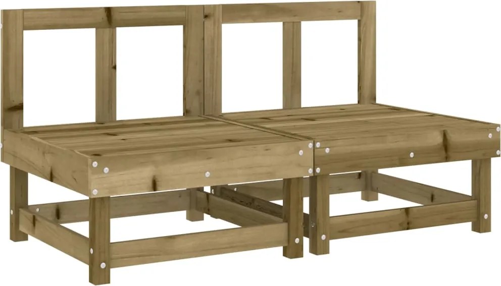 vidaXL Canapele de mijloc pentru grădină, 2buc., lemn de pin impregnat