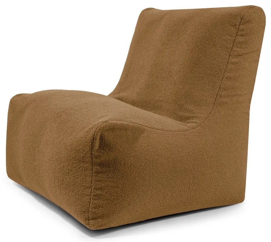 Fotoliu bean bag maro cu tapițerie din țesătură bouclé Seat 100 Lounge – SLOWDOWN