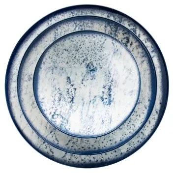 Set de veselă 24 piese albastră/porțelan