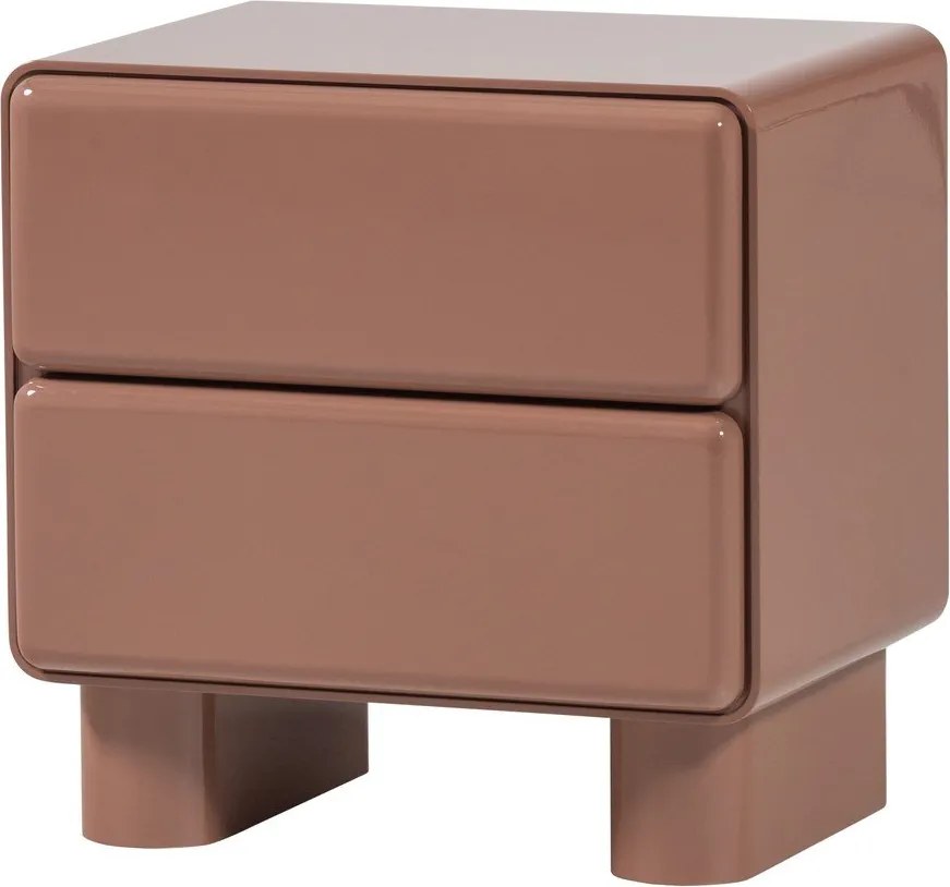 Noptieră roz cu aspect lucios Lustra – WOOOD