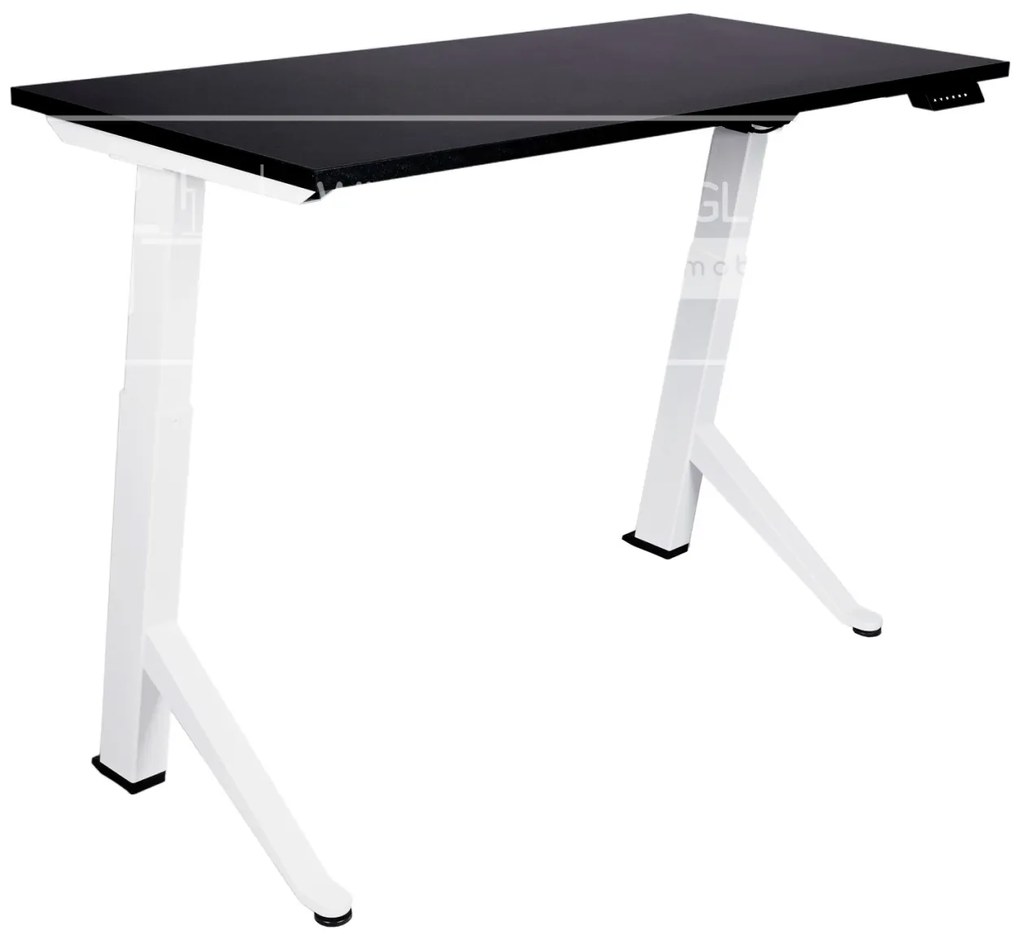 Birou reglabil electric TerrA2Y WHITE-cadru in Y, profil cadru alb (Dimensiune blat: 137x67cm, Culoare blat: Stejar negru 18mm)