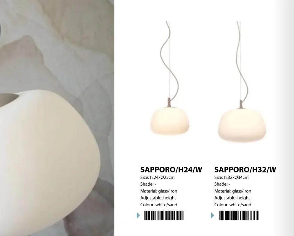 Pendul design decorativ Sapporo S white/sand